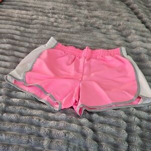 Danskin Pink and White Athletic Shorts Lightweight Relaxed Fit
